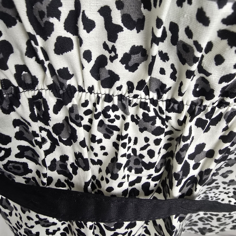 NWT Suzie Rose Black & White Leopard Print Sleeveless Cotton Shirt Sz 15/17 - Picture 7 of 7